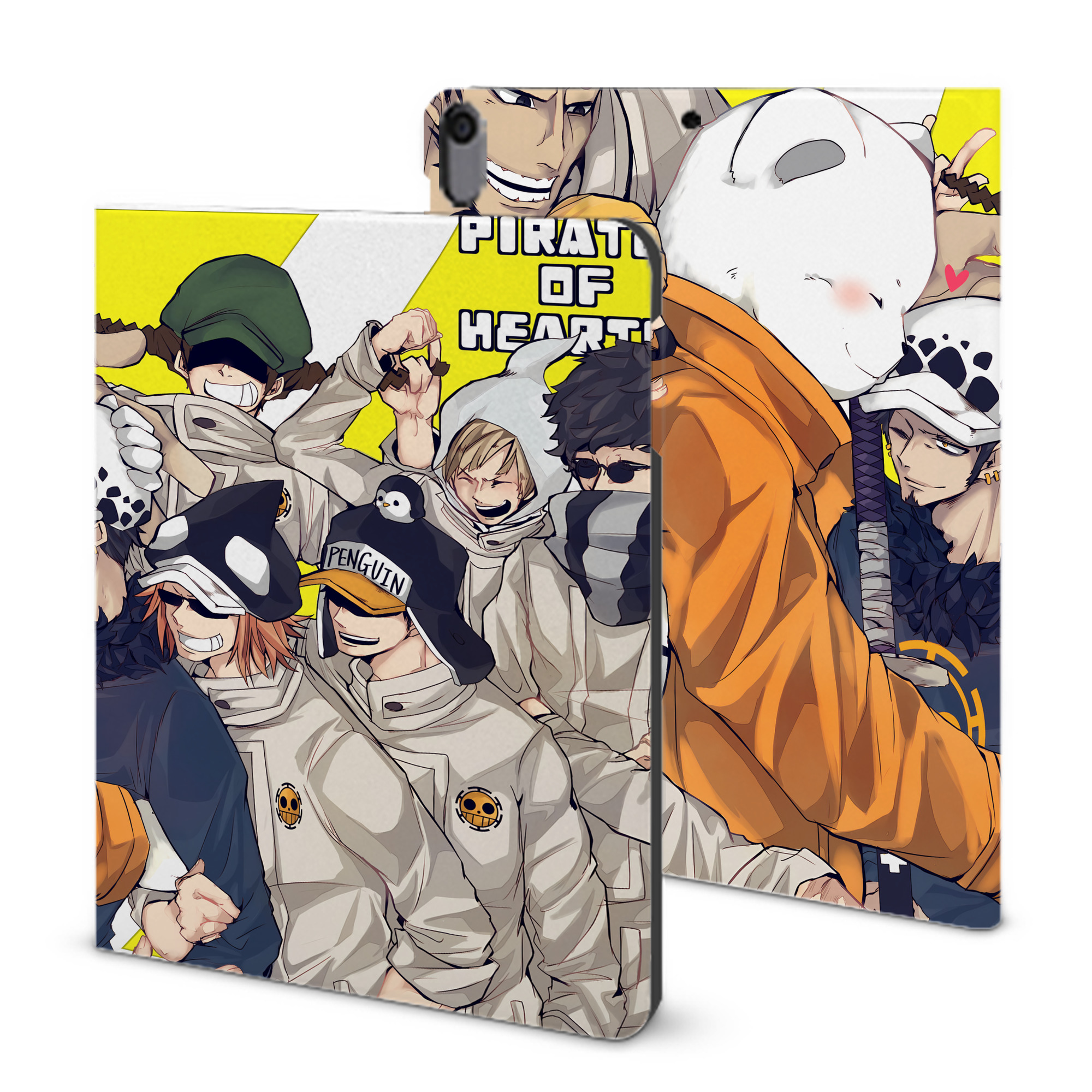 ワンピース ONE PIECE IPad ケース ブック型 PUレザー TPU 耐衝撃 軽量 薄型 ペン収納なし 全面保護 IPad 各モデル対応